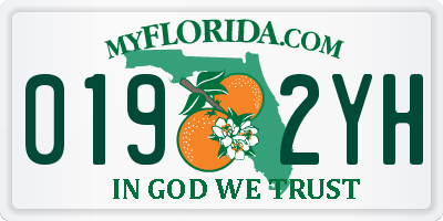 FL license plate 0192YH