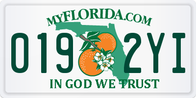 FL license plate 0192YI