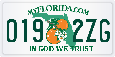 FL license plate 0192ZG