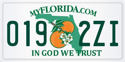 FL license plate 0192ZI