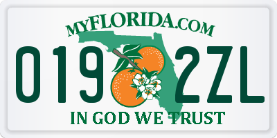 FL license plate 0192ZL