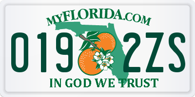 FL license plate 0192ZS