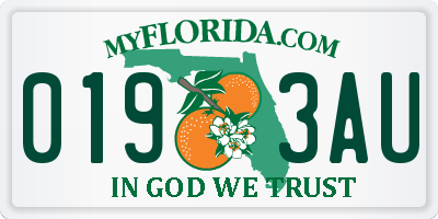 FL license plate 0193AU
