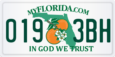 FL license plate 0193BH