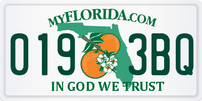 FL license plate 0193BQ