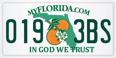FL license plate 0193BS