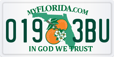 FL license plate 0193BU
