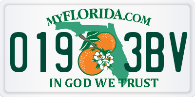 FL license plate 0193BV
