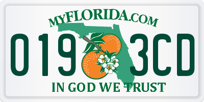 FL license plate 0193CD