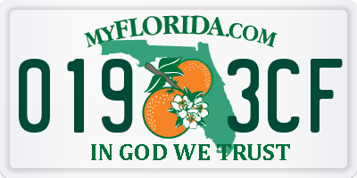 FL license plate 0193CF