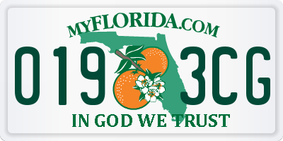 FL license plate 0193CG