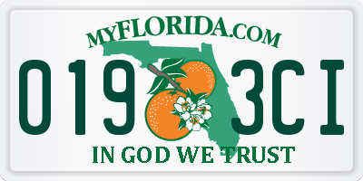 FL license plate 0193CI