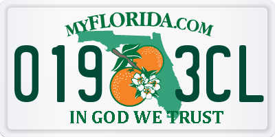 FL license plate 0193CL