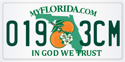 FL license plate 0193CM