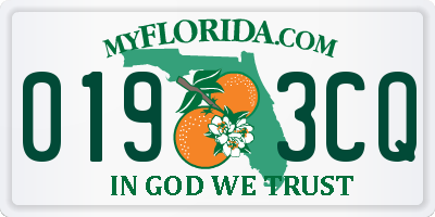 FL license plate 0193CQ