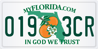 FL license plate 0193CR