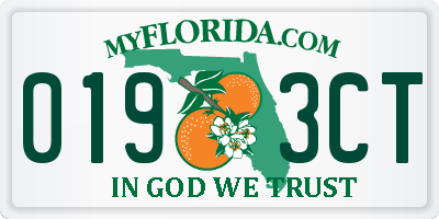 FL license plate 0193CT