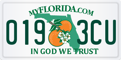 FL license plate 0193CU