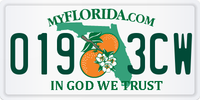 FL license plate 0193CW