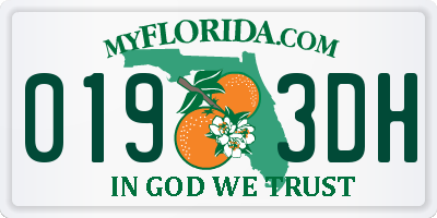 FL license plate 0193DH