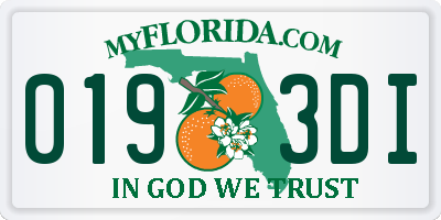 FL license plate 0193DI