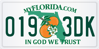 FL license plate 0193DK