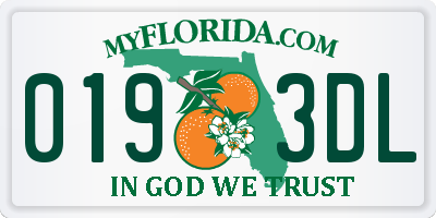 FL license plate 0193DL