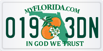 FL license plate 0193DN