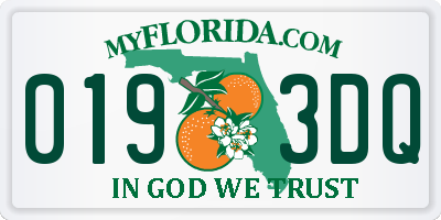 FL license plate 0193DQ