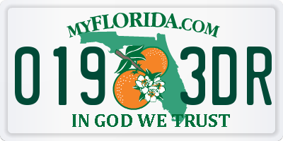 FL license plate 0193DR