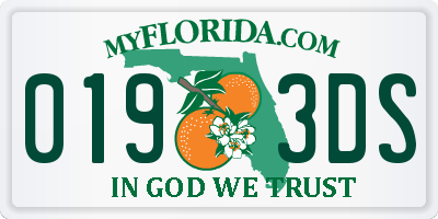 FL license plate 0193DS