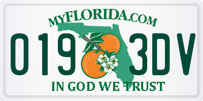 FL license plate 0193DV
