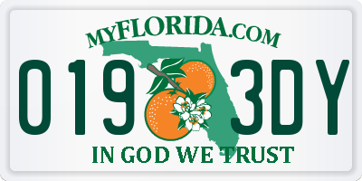 FL license plate 0193DY