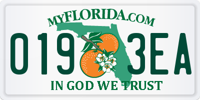 FL license plate 0193EA