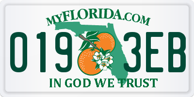 FL license plate 0193EB