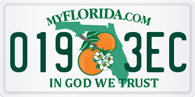 FL license plate 0193EC
