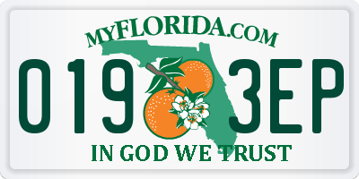 FL license plate 0193EP