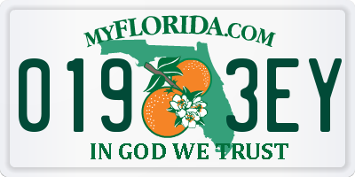 FL license plate 0193EY