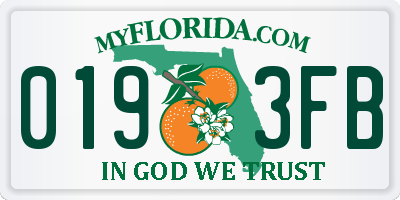 FL license plate 0193FB