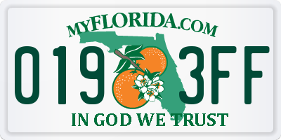 FL license plate 0193FF