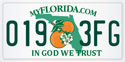 FL license plate 0193FG