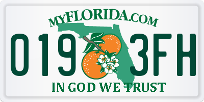 FL license plate 0193FH