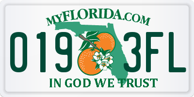 FL license plate 0193FL