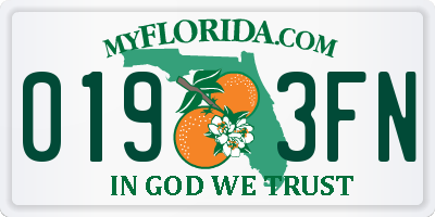 FL license plate 0193FN