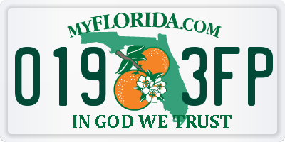 FL license plate 0193FP