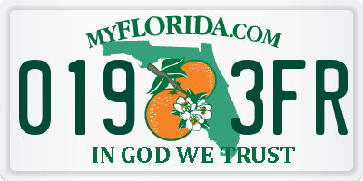 FL license plate 0193FR