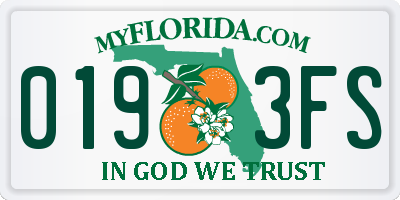 FL license plate 0193FS