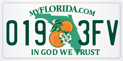 FL license plate 0193FV