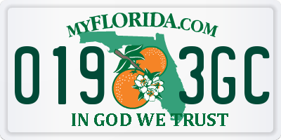 FL license plate 0193GC