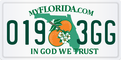 FL license plate 0193GG